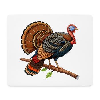 Wilder Truthahn auf der Raststätte - Mousepad (Querformat) - Weiß - Vorne