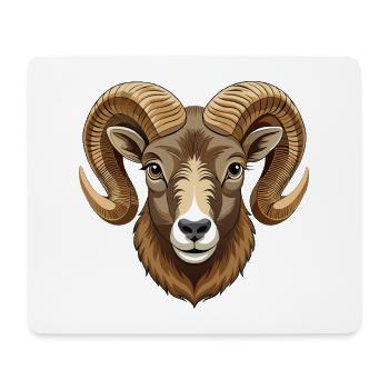 Dickhornschaf - Mousepad (Querformat) - Weiß - Vorne
