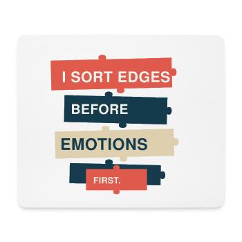 Puzzle – Ich sortiere Kanten vor Emotionen - Mousepad (Querformat) - Weiß - Vorne