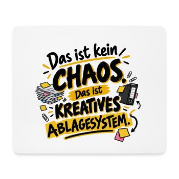 Das ist kein Chaos. Das ist kreatives Ablagesystem - Mousepad (Querformat) - Weiß - Vorne