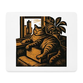 Wohnungschef auf Samtpfoten – Lustiges Katzen  - Mousepad (Querformat) - Weiß - Vorne