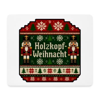 Holzkopf Weihnacht Ugly Sweater Strickmuster Shirt - Mousepad (Querformat) - Weiß - Vorne