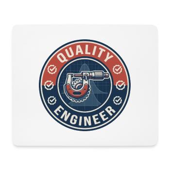 Vintage Quality Engineer Mikrometer-Glockenkurvenoberseite - Mousepad (Querformat) - Weiß - Vorne