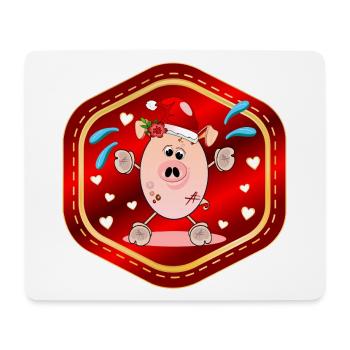 Weihnachtsmann Schwein Weihnachten - Mousepad (Querformat) - Weiß - Vorne