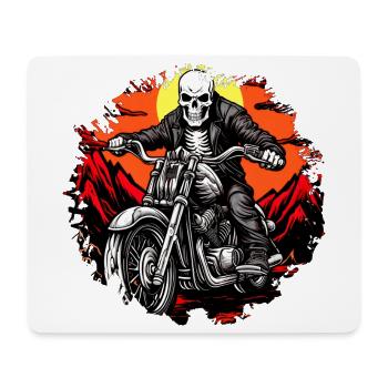 Skelette Motorrad / Motorradfahrer Totenkopf - Mousepad (Querformat) - Weiß - Vorne