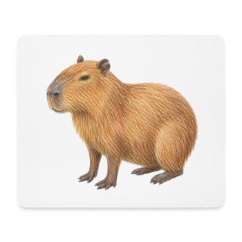 Capybara-Tierzeichnung mit Buntstiften - Mousepad (Querformat) - Weiß - Vorne