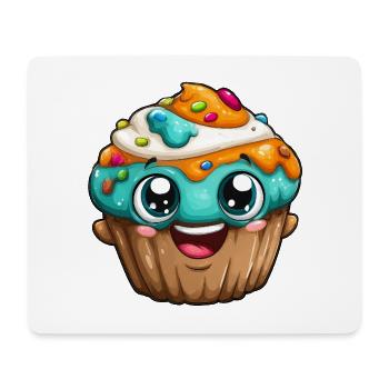 Kawaii Cupcake Cartoon Gesichter - Mousepad (Querformat) - Weiß - Vorne