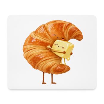 KuschelCroissant Butterfreund - Mousepad (Querformat) - Weiß - Vorne