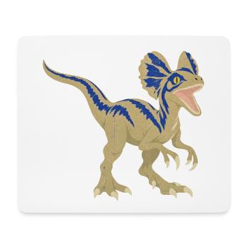 Azurblauer Dino mit Zackenmuster - Mousepad (Querformat) - Weiß - Vorne