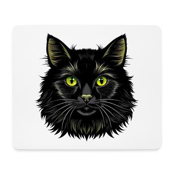 Flauschiges Katzengesicht - Mousepad (Querformat) - Weiß - Vorne