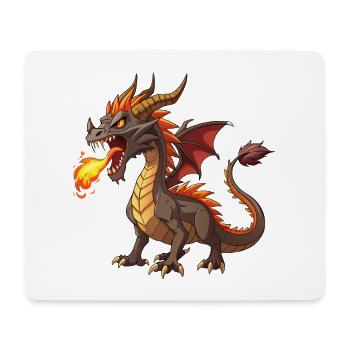 Feuerspeiender Drache - Mousepad (Querformat) - Weiß - Vorne