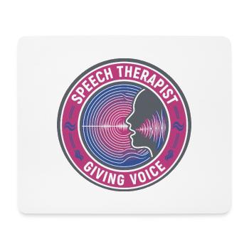 Sprachtherapeutin gibt Stimmwellen-Abzeichen-Geschenk - Mousepad (Querformat) - Weiß - Vorne