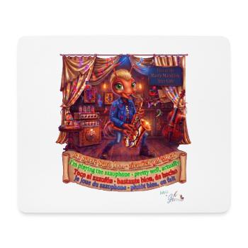 Ameise MALÚ Saxophon Retro Café Jazz Musik Pop Art - Mousepad (Querformat) - Weiß - Vorne
