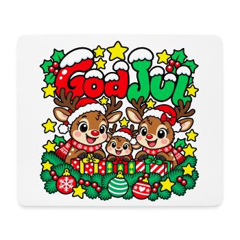 Frohe Weihnachten Rentierfamilie - Mousepad (Querformat) - Weiß - Vorne