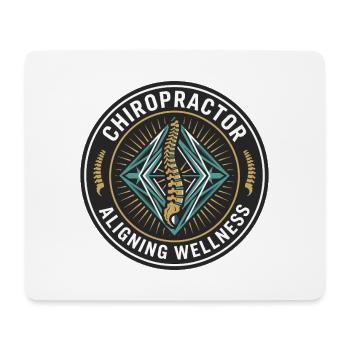 Chiropraktiker Ausrichtung Wellness-Wirbelsäulenabzeichen Geschenk - Mousepad (Querformat) - Weiß - Vorne