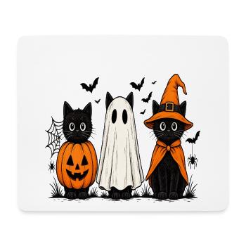 Drei Schrecklich Süße Katzen Halloween - Mousepad (Querformat) - Weiß - Vorne