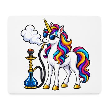 Einhorn mit Shisha – Fantasievolles Motiv - Mousepad (Querformat) - Weiß - Vorne