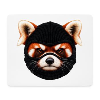Roter Panda mit Sturmhaube – Freches Tiermotiv - Mousepad (Querformat) - Weiß - Vorne