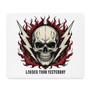 Dreh es lauter, bis es weh tut – Skull Rock & Ca - Mousepad (Querformat) - Weiß - Vorne