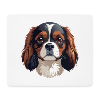 King Charles Spaniel Hundekopf - Mousepad (Querformat) - Weiß - Vorne