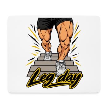 Fitness Herren Outfit - Leg day - Mousepad (Querformat) - Weiß - Vorne