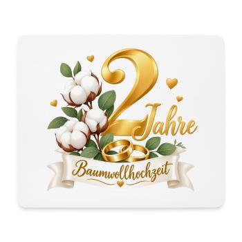 2.Hochzeitstag , 2 Jahre , Baumwollhochzeit  - Mousepad (Querformat) - Weiß - Vorne