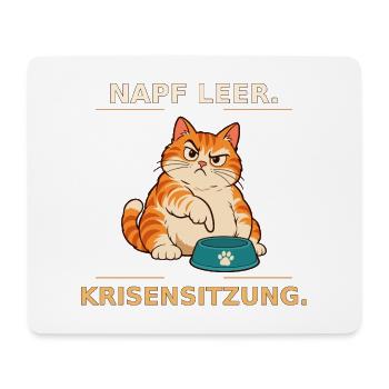 Krisensitzung der hungrigen Katze - Mousepad (Querformat) - Weiß - Vorne