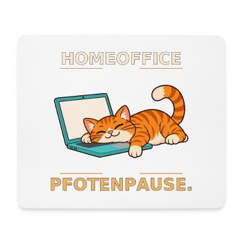 Homeoffice Pfotenpause Katze - Mousepad (Querformat) - Weiß - Vorne