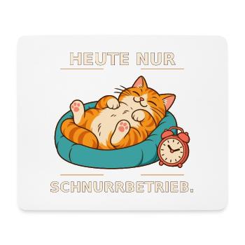 Heute Nur Schnurrbetrieb Katze - Mousepad (Querformat) - Weiß - Vorne