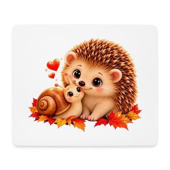 Igel & Schnecke - Mousepad (Querformat) - Weiß - Vorne
