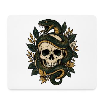 Totenkopf Schlange Blätter Gothic Skull Shirt - Mousepad (Querformat) - Weiß - Vorne