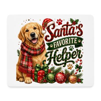 🎁 Weihnachts-Golden Retriever - Mousepad (Querformat) - Weiß - Vorne