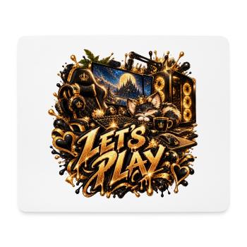 Lets Play Goldenes Gaming-Setup - Mousepad (Querformat) - Weiß - Vorne