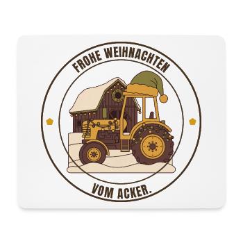 Frohe Weihnachten vom Acker – Landwirt Weihnachten - Mousepad (Querformat) - Weiß - Vorne