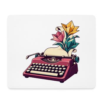 Schreibmaschine baut einen Papiergarten an - Mousepad (Querformat) - Weiß - Vorne