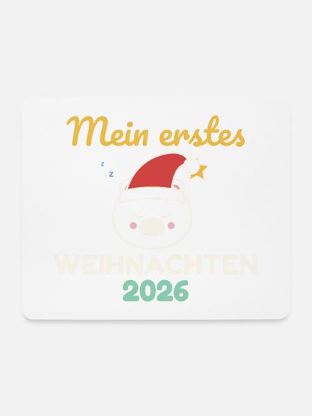 Mein erstes Weihnachten 2026 – Baby Body Eisbär - Mousepad (Querformat) - Weiß