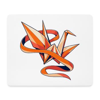 Papierkranich in einer Bandbrise - Mousepad (Querformat) - Weiß - Vorne