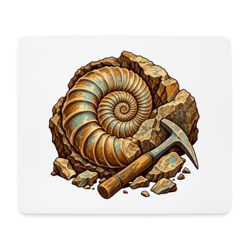Entdeckung des Ammonitfeldes - Mousepad (Querformat) - Weiß - Vorne