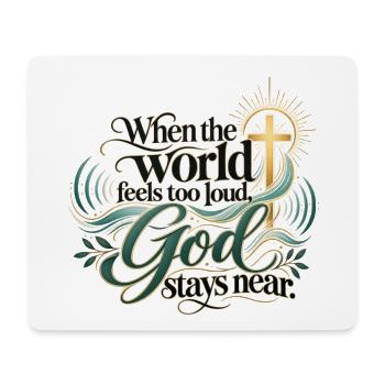 Wenn die Welt laut wird, Gott bleibt nah - Mousepad (Querformat) - Weiß - Vorne