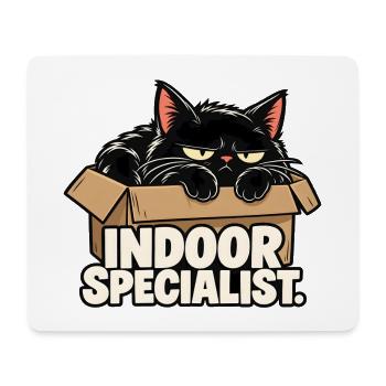 Indoor-Spezialistenkatze - Mousepad (Querformat) - Weiß - Vorne