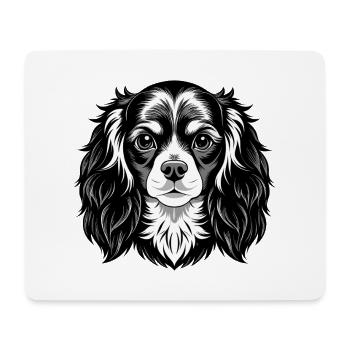 King Charles Spaniel Hundekopf - Mousepad (Querformat) - Weiß - Vorne