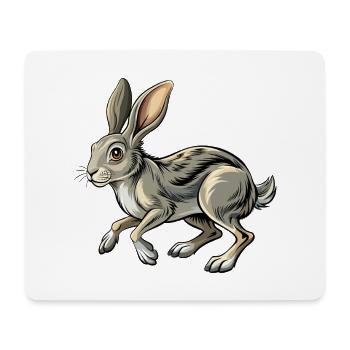 Running Rabbit - Mousepad (Querformat) - Weiß - Vorne
