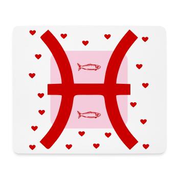 Geburtstag Fische, Februar März - Mousepad (Querformat) - Weiß - Vorne