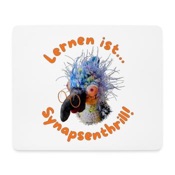Krallo Kreisch™: Lernen ist Synapsenthrill - Mousepad (Querformat) - Weiß - Vorne