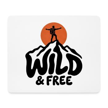 Wandern – Wild & Free Outdoor - Mousepad (Querformat) - Weiß - Vorne