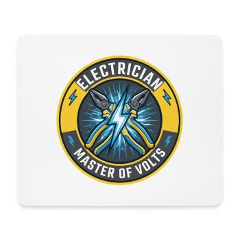 Elektriker Master Of Volts Blitzabzeichen-Geschenk - Mousepad (Querformat) - Weiß - Vorne