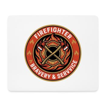 Feuerwehrmann Malteserkreuz mit gekreuzten Axtabzeichen Geschenk - Mousepad (Querformat) - Weiß - Vorne