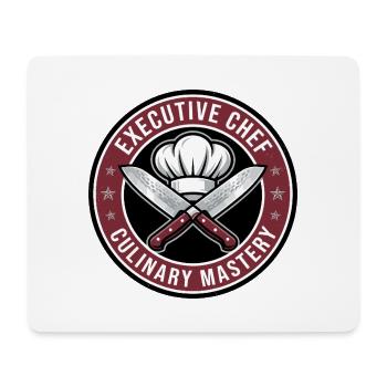 Executive Chef mit gekreuzten Messern und Hutabzeichen Geschenk - Mousepad (Querformat) - Weiß - Vorne