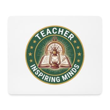 Lehrer, Hardcover-Buch Kompass-Laternenabzeichen Geschenk - Mousepad (Querformat) - Weiß - Vorne