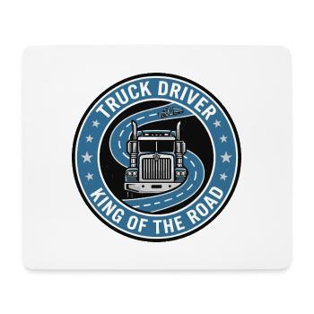 Lkw-Fahrer-König der Straßen-Sattelschlepper-Abzeichen-Geschenk - Mousepad (Querformat) - Weiß - Vorne